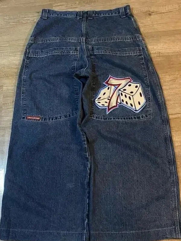 Brownm 2000s Embroidery Hip Hop Street Boyfriend Jeans