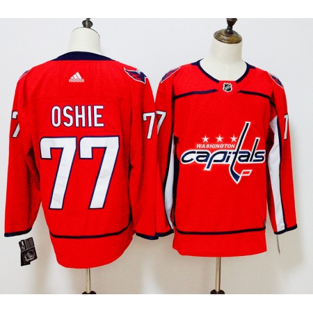 Men's  Washington Capitals #77 TJ Oshie Red Stitched NHL Jersey
