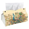 (25cm)Peacock PU DIY Diamond Painting Tissue Box for Beginners Adults Home