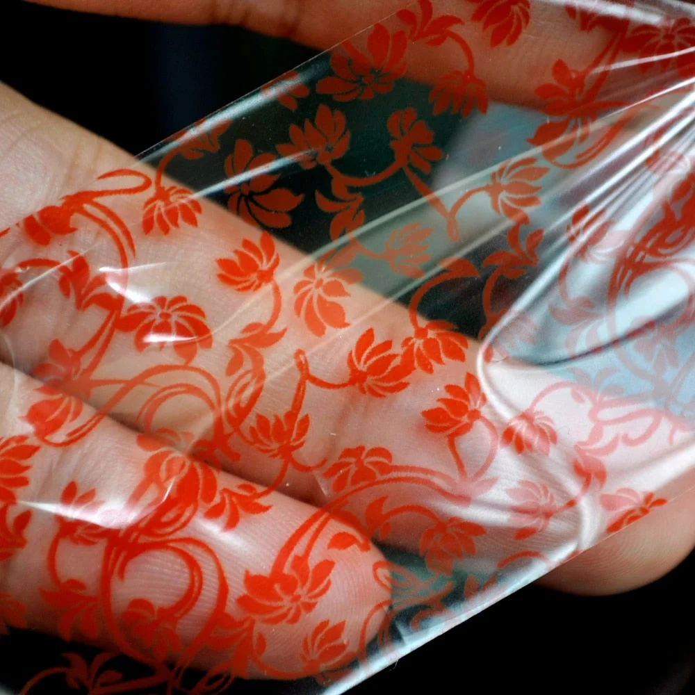 More Than 250 Design Beautiful Designed Nail Art Product Nail Glue transfer Foil Beautiful Flower Purple Orange-Nail Inspo