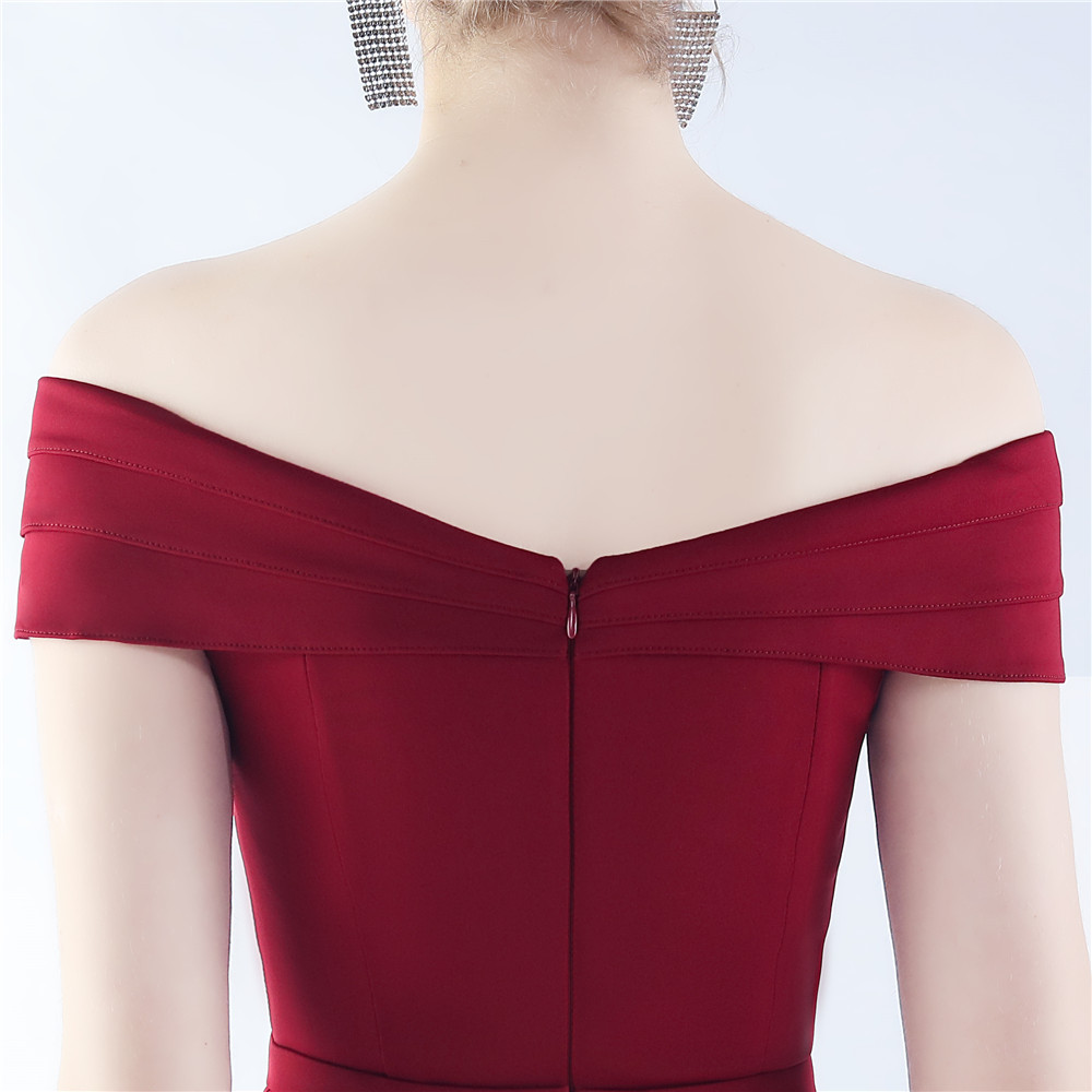 Classic Satin Off Shoulder Long Evening Dress - Elegant & Timeless - Ootddress