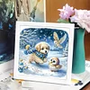 5D DIY Partial Special Shaped Drill Diamond Painting With Frame Kit Dog Decor 19.2x19.2cm
