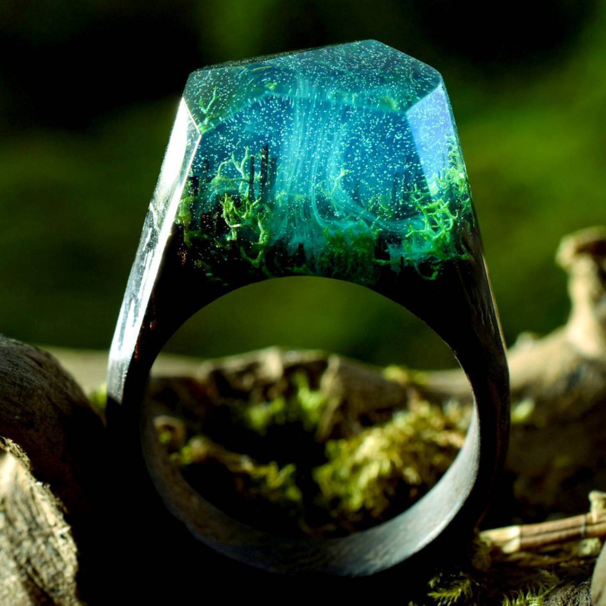 Natural Wooden Resin Handmade Ring