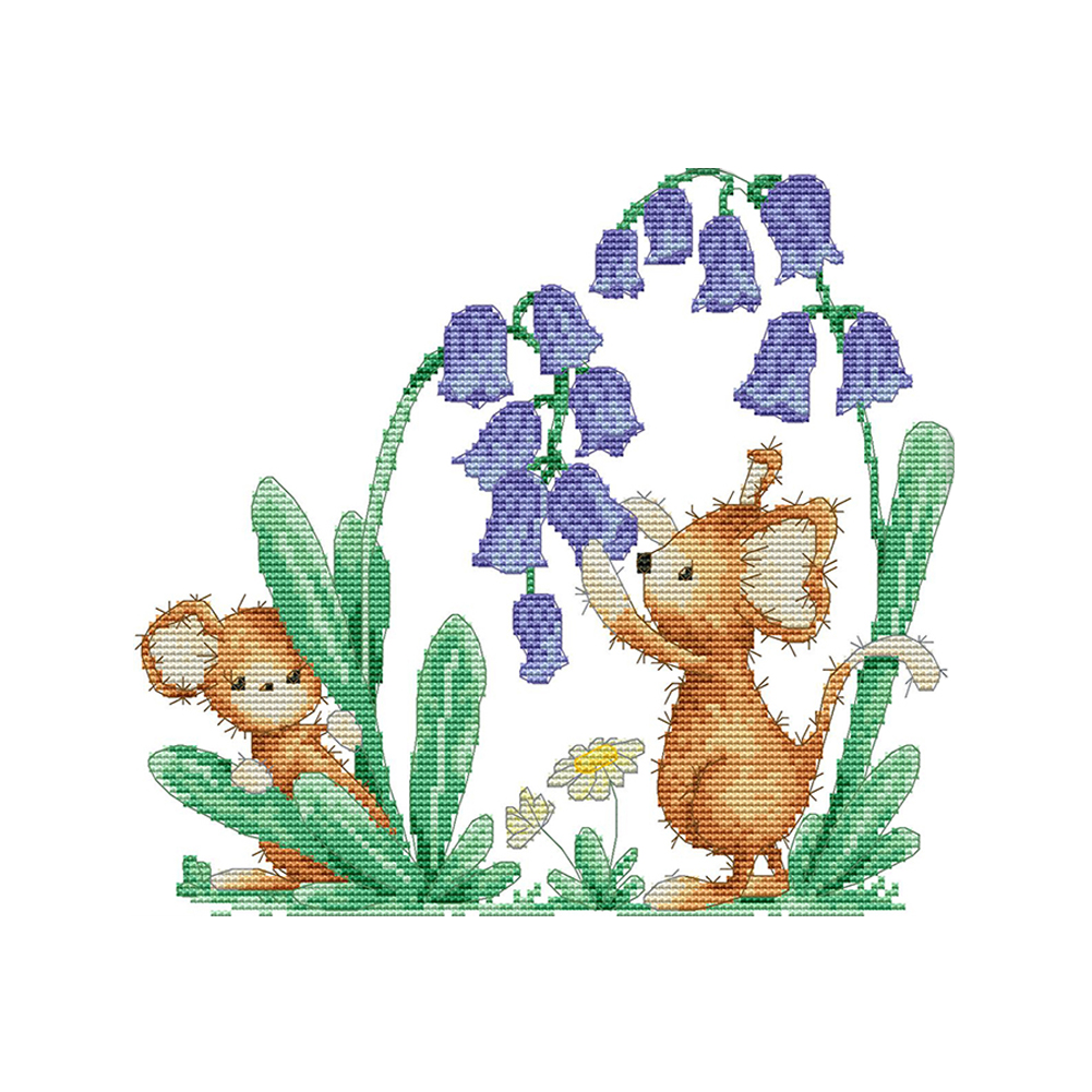

Mouse - 14CT Stamped Cross Stitch - 30*28CM, 501 Original