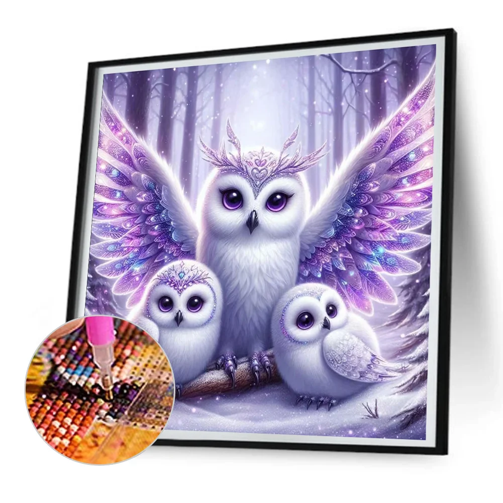 Diamond Painting - Full Round Drill - Shining Owl(Canvas|30*30cm)