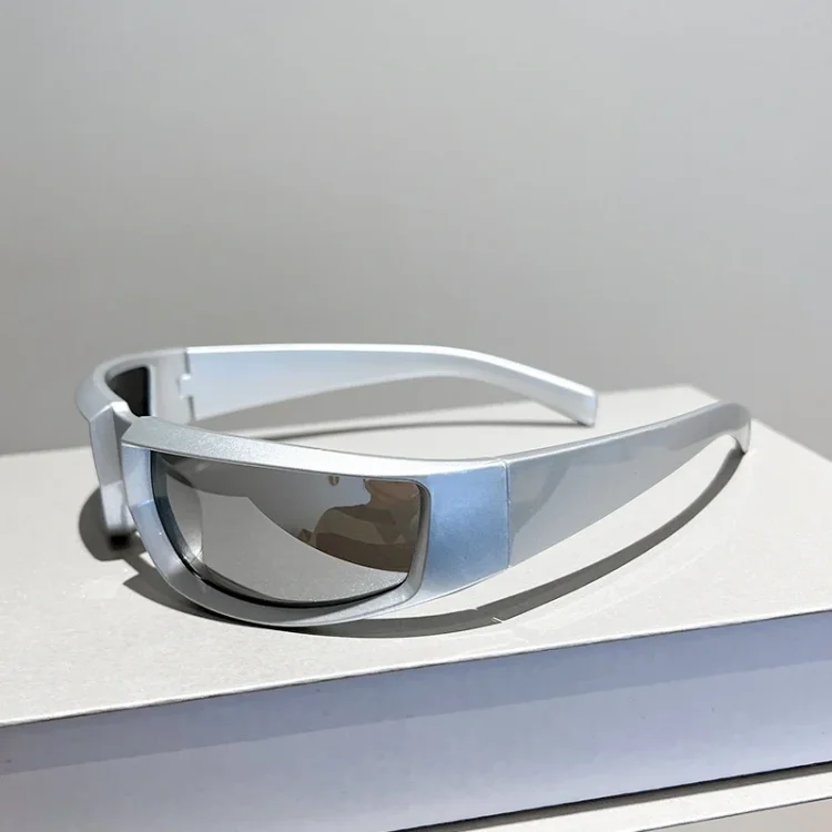 Demandernyc New Y2k Rectangular Sunglasses Men Women Fashion Wrap Round Mirror Sports Shades Eyewear Brand Designer UV400 Sun Glasses