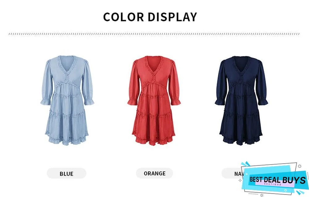 V-Neck Sexy Dress Casual Holiday Style