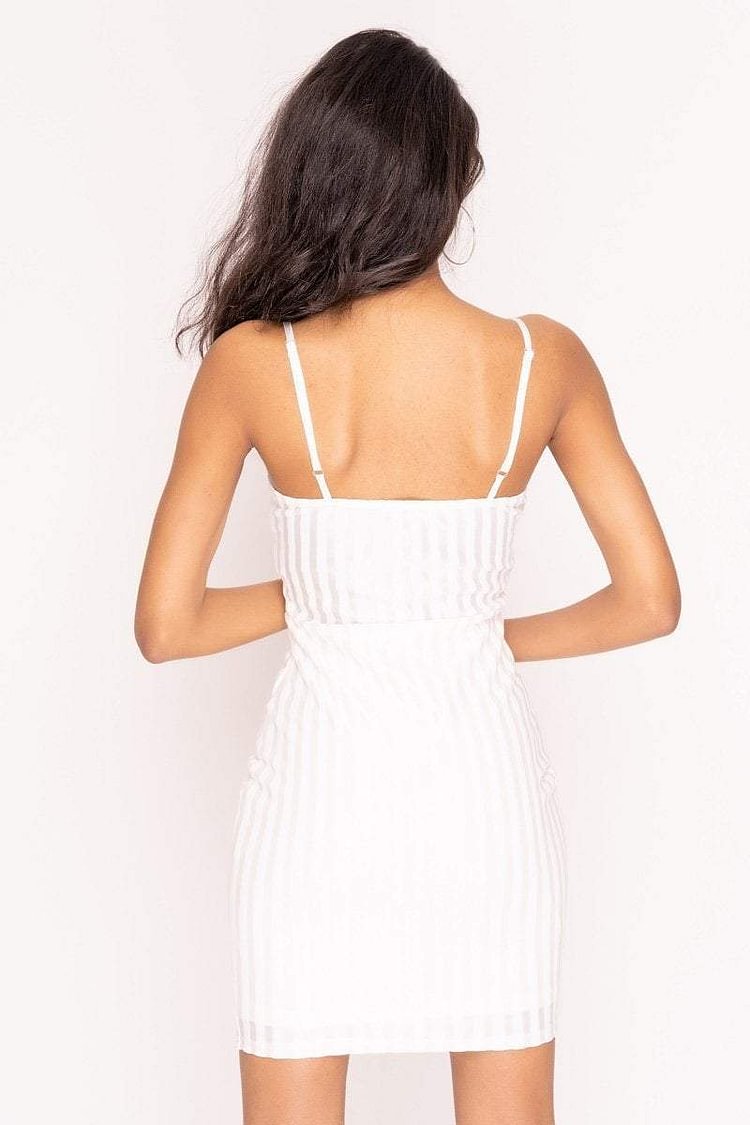 white strappy bodycon dress