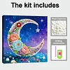 DIY Pearl Painting Moon in the Lake for Home Decor with Frame(25x25cm)