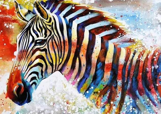 

Glowing Zebra – Paint By Numbers - 40*50CM, 501 Original