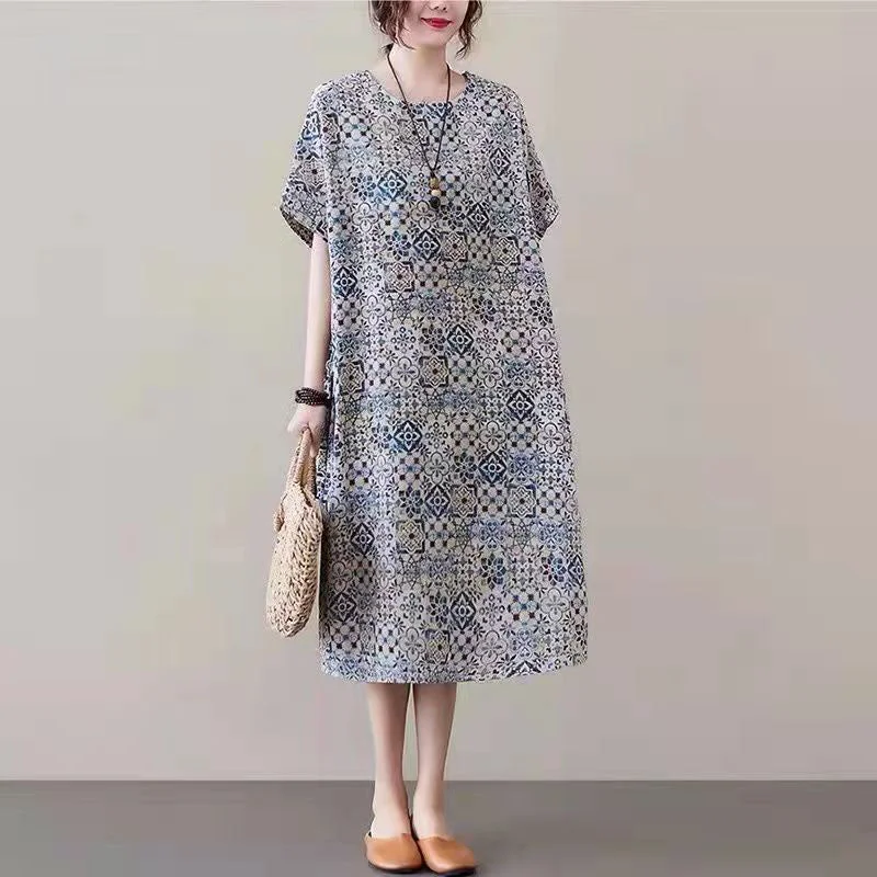 red prints linen shift dresses trendy plus size side open v neck linen dresses