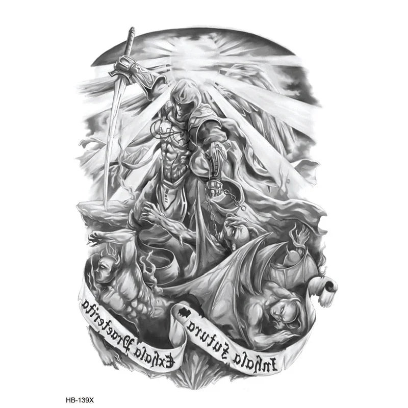 Temporary Tattoos Fake Tattoo Sticker Skull Joker Clown Tatto Hand Arm Foot Body Art Tiger Owl Tatoo Waterproof Tattoos