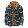 Mens Winter Plaid Shirt Fleece Flannel Jacket by Inlyline