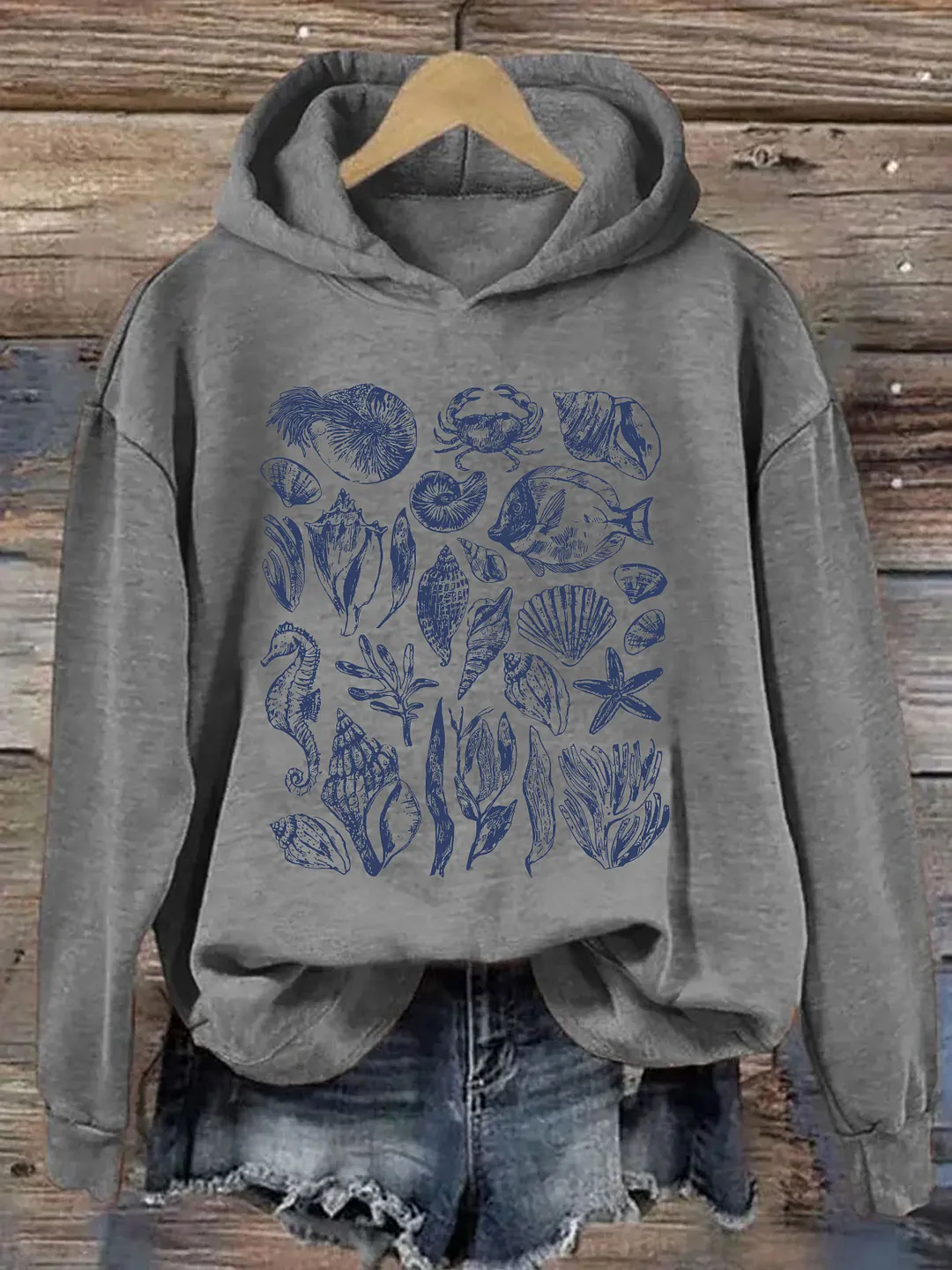 Vintage 90s Tattoo Sea Animal Hoodie