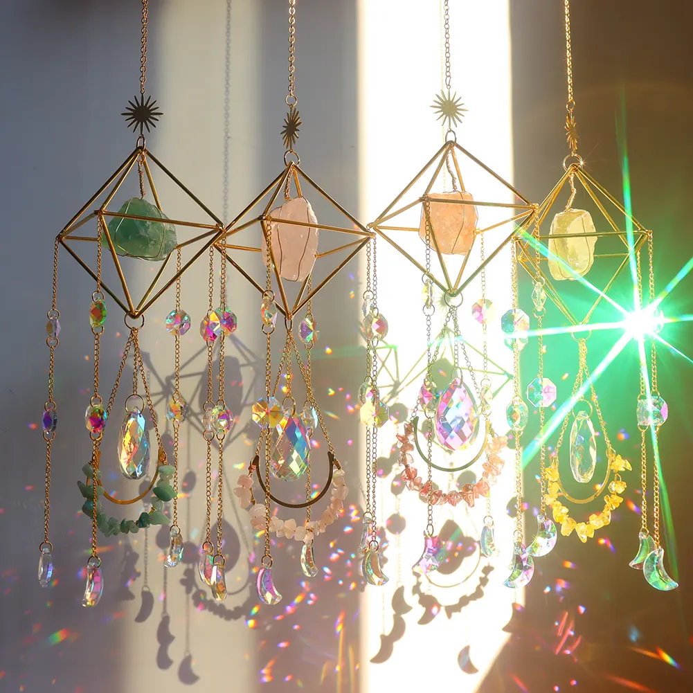 K9 Crystal Light Catchers Wind Chime Sunlight Trapping Windchimes Jewelry