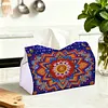 (24cm)Diamond Art Tissue Box Cover DIY PU Desktop Organizer Large(Mandala)