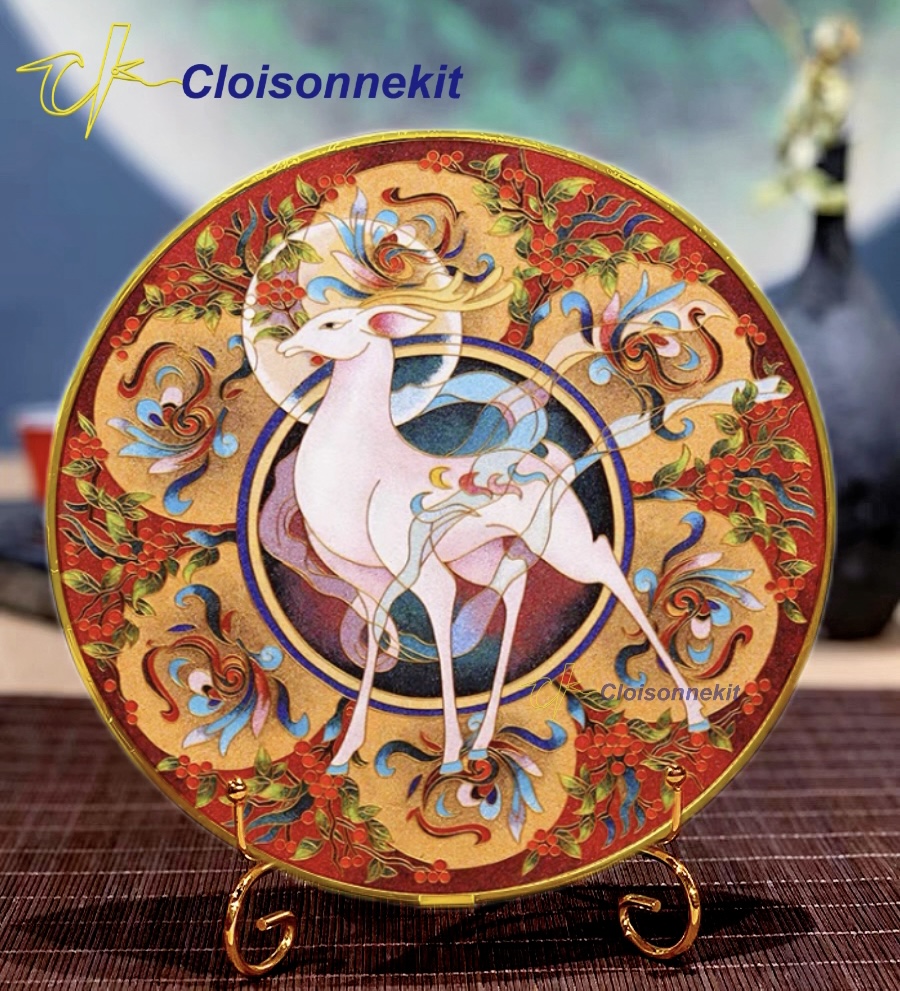 Lucky White Deer -Cloisonne Painting Art Kits - Cloisonnekit