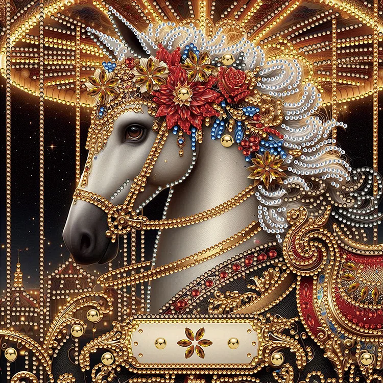Partial Special-shaped Diamond Painting - Metal Unicorn 30*30CM