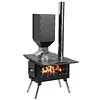 [US Local Warehouse] Portable Wood Burning Stove with Stainless Steel Construction Compact Tent Stove Chimney Pipes Included Firewood Stoves for Outdoor Heating & Cooking Ice Fishing Hunting