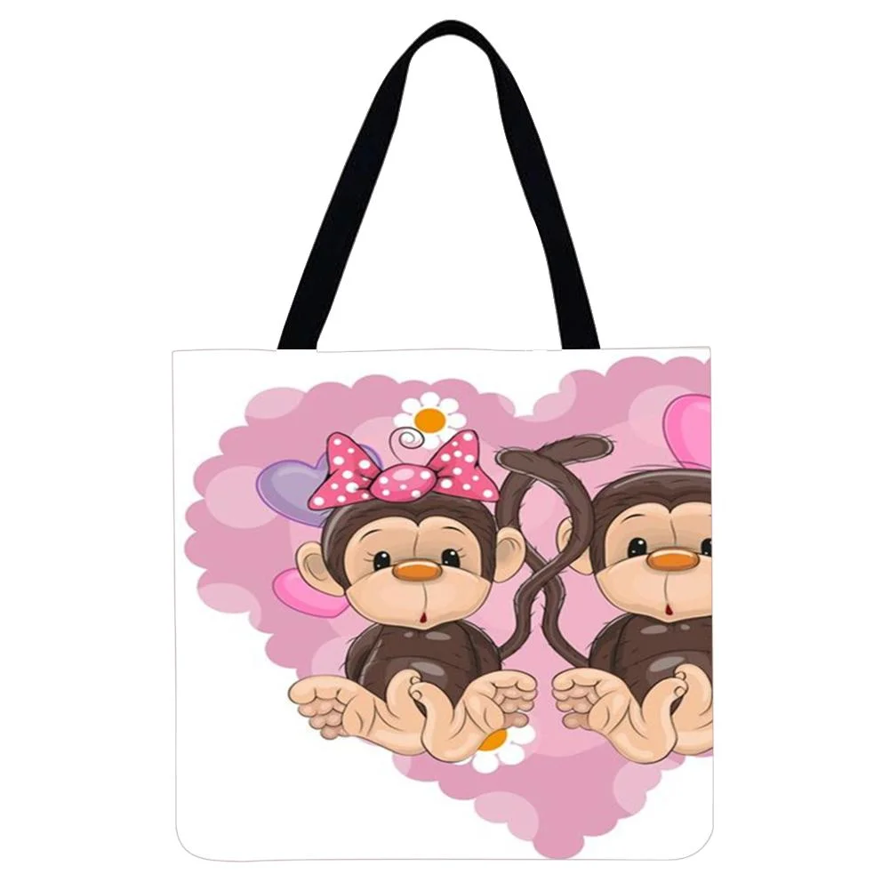 Linen Tote Bag - Monkey
