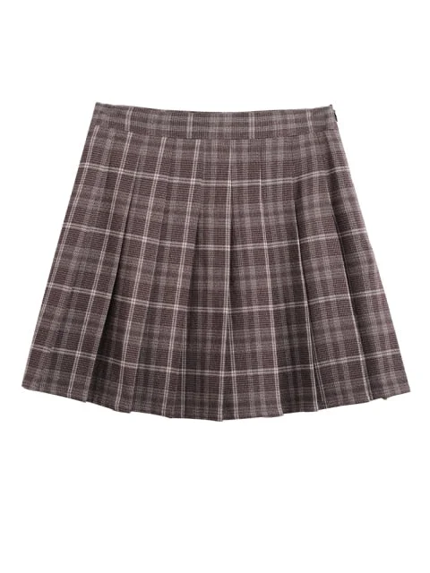Y2K Preppy Style Blouse+Mini High Waist Pleated Plaid Skirt Set SP17206