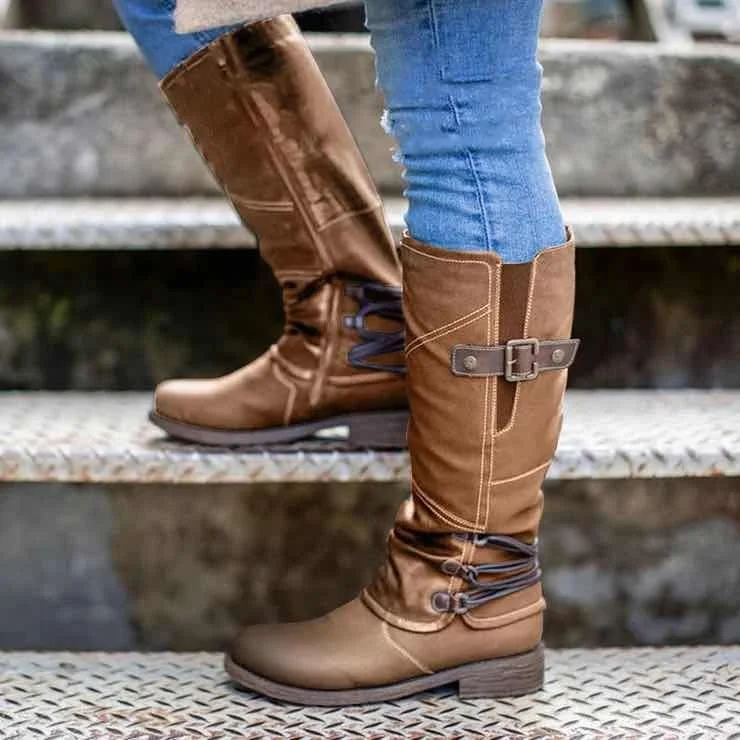 Women's winter warm high-top snow boots - vzzhome
