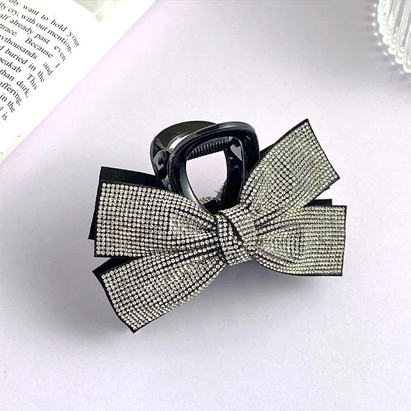 Women’s Minimalist Commute Bow Knot Plastic Inlay Rhinestones Hair Claws