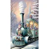 Diamond Painting-DIY Full Round Drill Snow Train(40x70cm)
