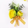 10PCS Sunflower Peony Wedding Catering Bridal Groom Guests Corsage Boutonniere Wrist Artificial Flower Bouquets