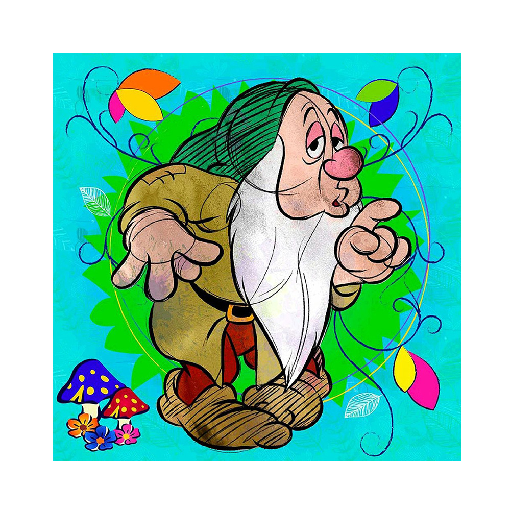 

30*30CM - Round Drill Diamond Painting - Cute Dwarf, 501 Original