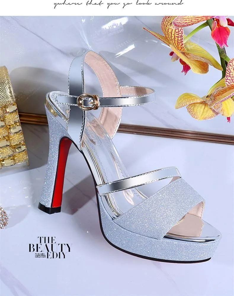 Breakj Breakj Women's 2025 New Summer Temperament And Heel Without Tired Waterproof Table Fashion High Heels