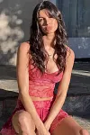 Cami Floral Print Crop Top Ruffle Tassle Pleated Slit Mini Skirt Vacation Matching Set