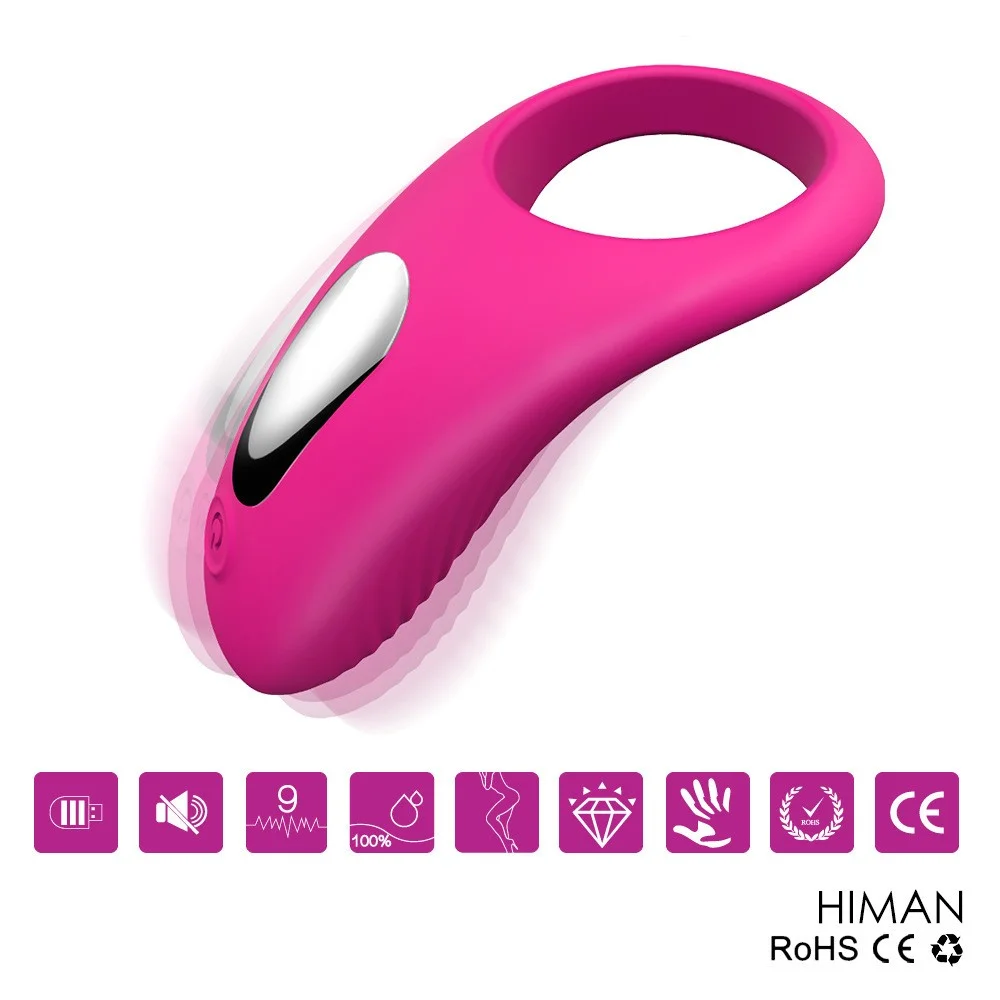 Men's Sperm Lock Ring Men's Penis Ring Husband And Wife Vibration Fun Vibration Ring Appliance - Rose Toy