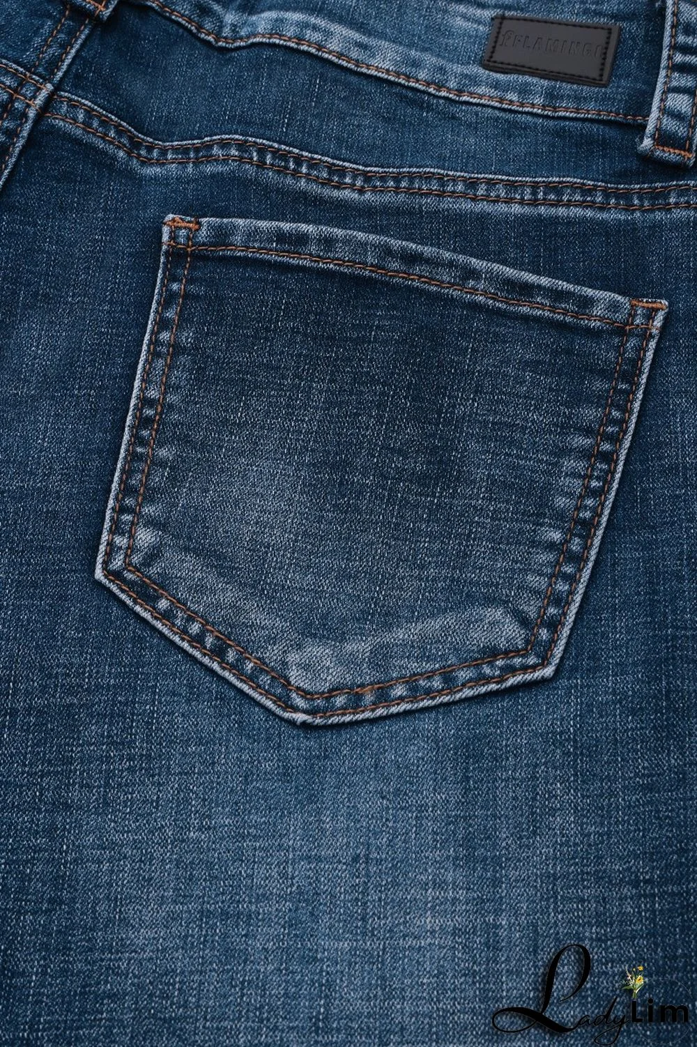 Pocket Detail Button Up Low Waist Flare Jeans