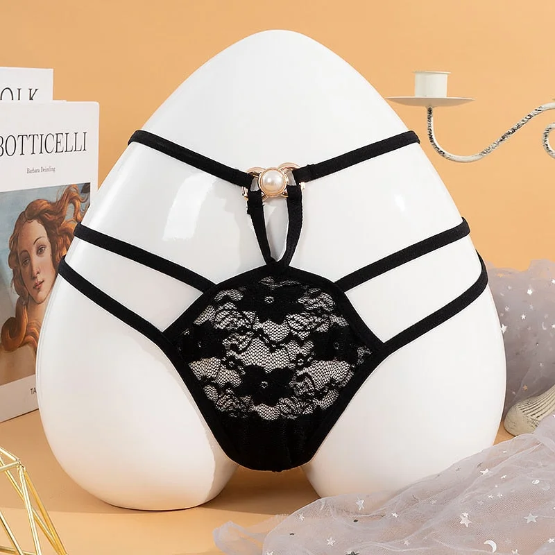 Sexy Lace Floral Thong Women  Seamless Panties Perspective Thongs Ladies Underwear Female Low Rise Cross Strap G-string