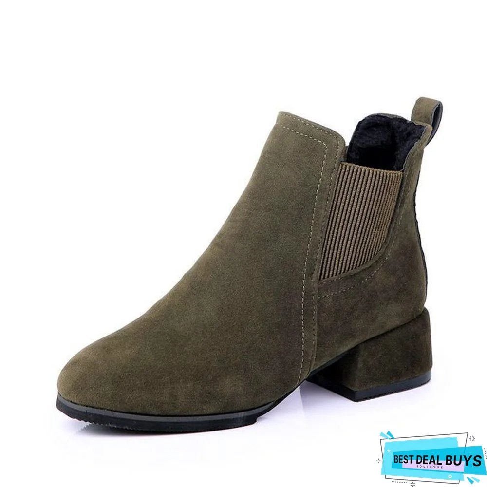Nubuck Suede Round Toe Martin Boots