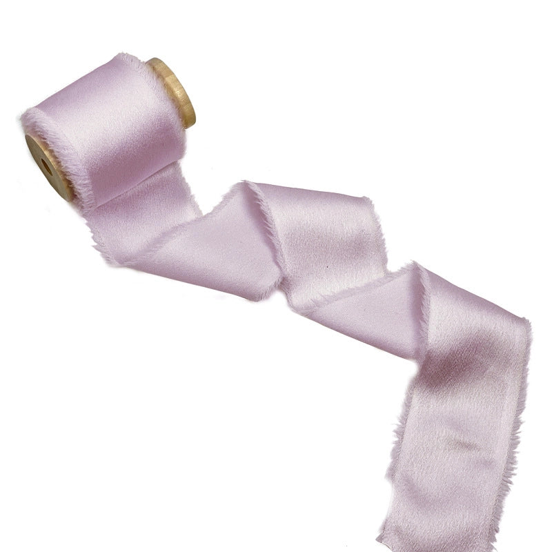 Satin Hand Ripped Burr Cloth Strip Ribbon New Year Ribbon Soft Decorative Hair Ribbon Flowers Ribbon Christmas Ribbon