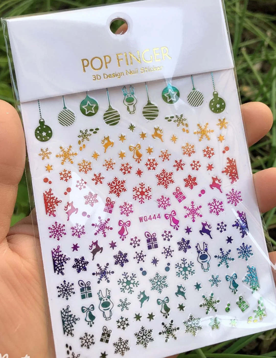 1Pcs Iridescent Silver Laser Snowflakes 3D Nail Stickers Leaves Flowers Summer Self Adhesive Transfer Sliders For Manicures Tips-Nail Inspo