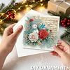 6pcs Poinsettia DIY Diamond Painting Cards Art 15x15cm for Adults