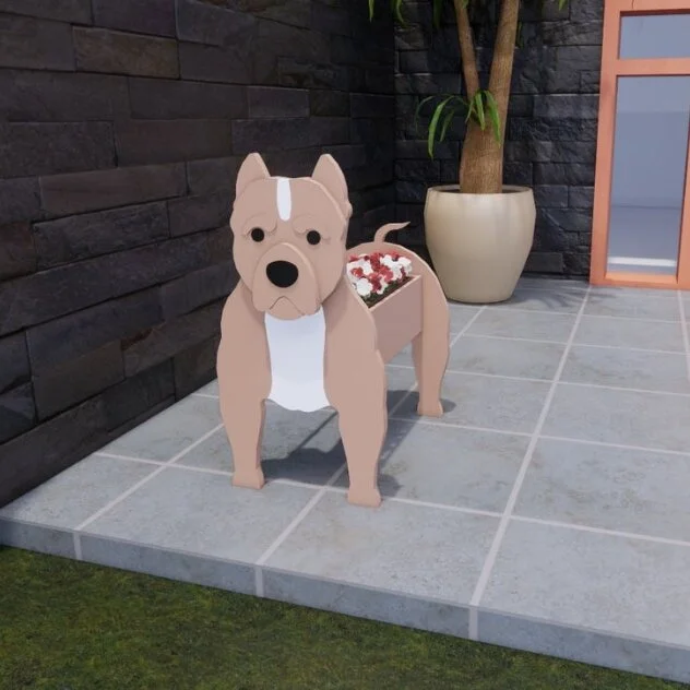 Dog Planter - Pitbull Planter