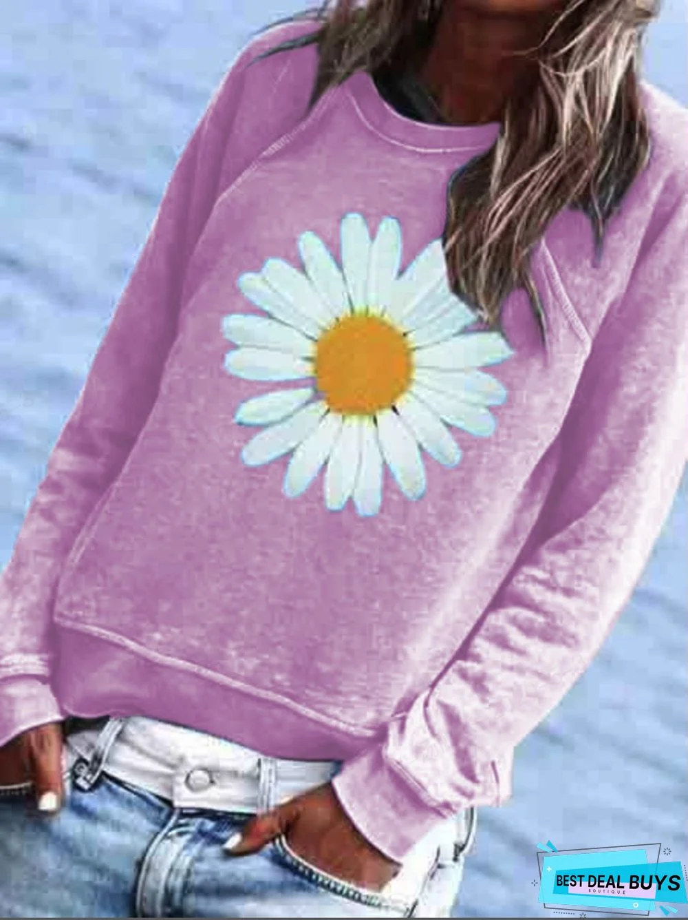 Women Casual Floral Crew Neck Hoodies & Sweatshirt