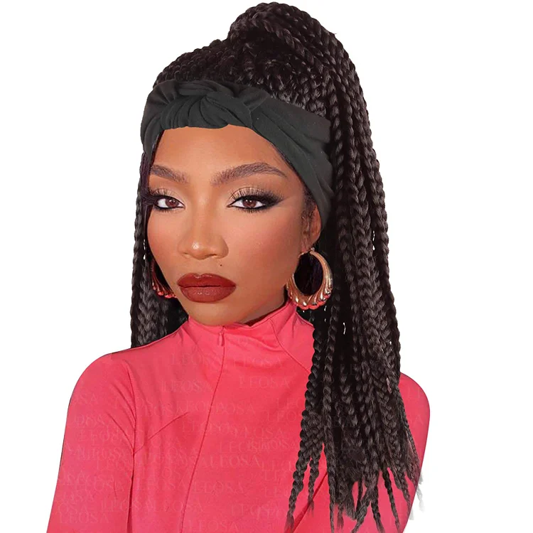 Hot Sexy Kinky Long Curly Braid Wig with Black Headband-elleschic