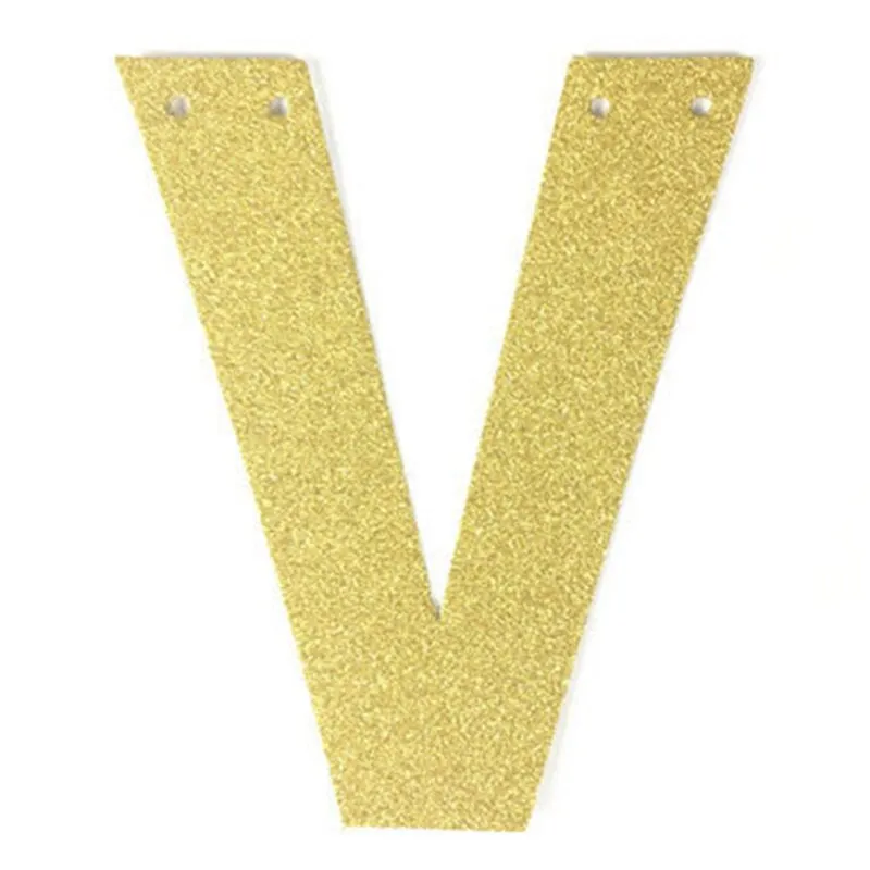 1Pcs/lot 13cm Personalized DIY Gold Glitter Paper Letter Banner Hanging Flags for Wedding Birthday Party Festival Decorations
