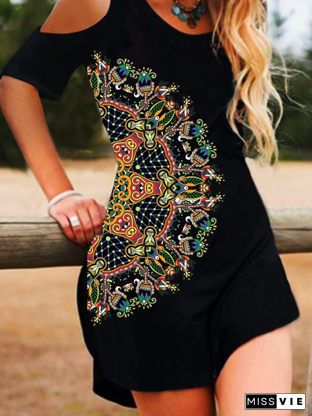 Casual Crew Neck Short Sleeve Knitting Dress