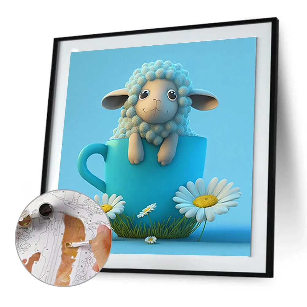 DIY Paint By Number 40*40cm - Sheep In A Cup