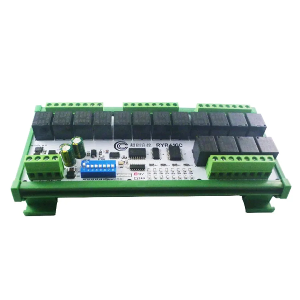 16CH DC 12V 24V Hardware Setup Parameters Modbus Rtu Multifunction RS485 Relay Module PLC HMI IO Expansion Board