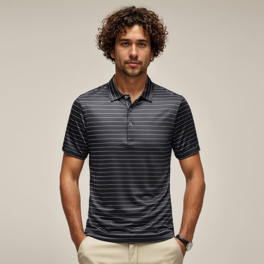 Chemise en soie pour hommes à rayures d'été- SOIE PLUS