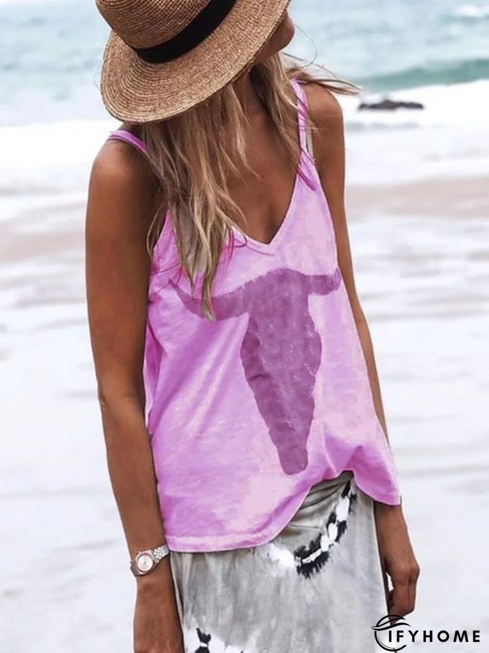 Spaghetti-Strap Cotton-Blend Tops | IFYHOME