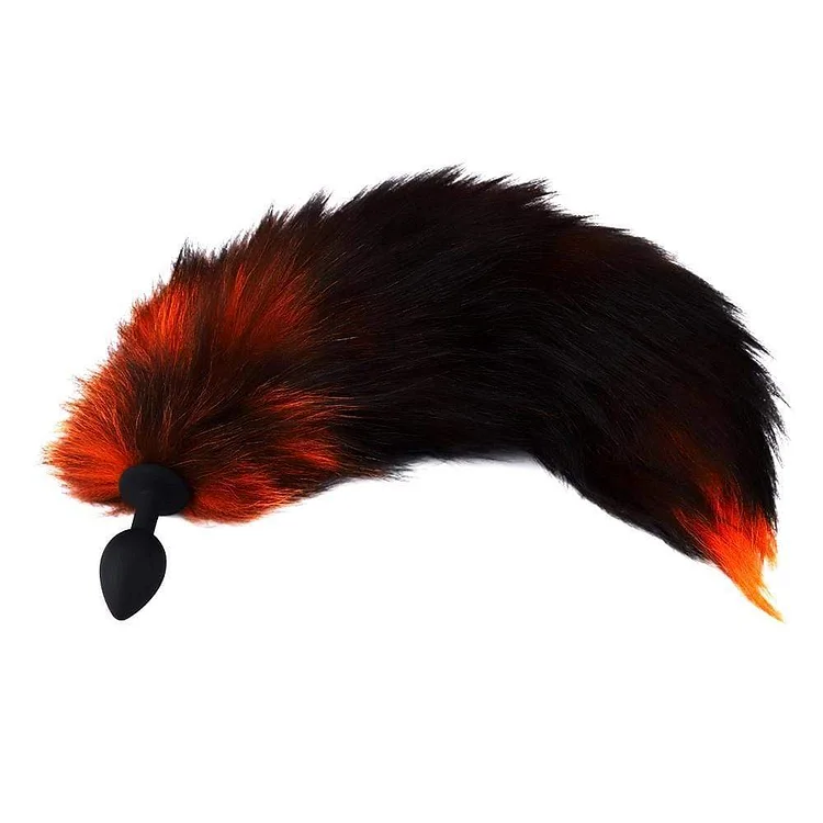 Black & Orange Wolf Tail Plug 16
