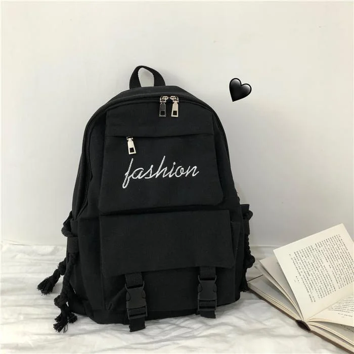 Canvas Female Campus Large-capacity Backpack Fashion All-match Student Tooling Style Backpacks Male Multifunctional Travel Bolsa 711